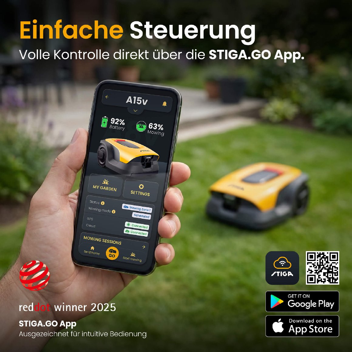 Stiga kabelloser Mähroboter A 15v - mit kostenloser Abdeckung
